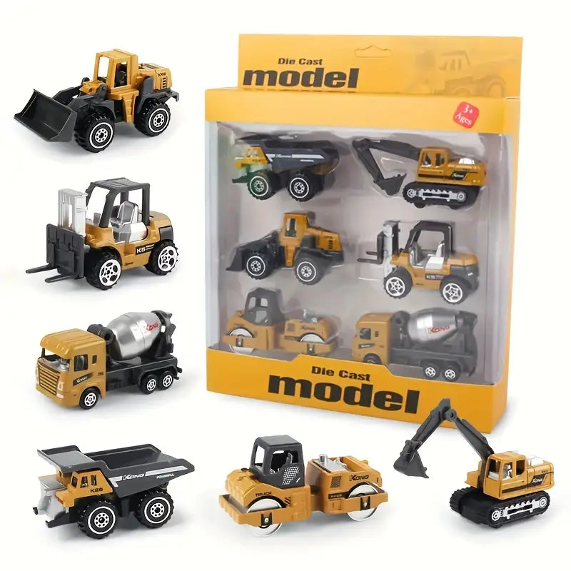 Set de 6 vehículos de construcción para niños