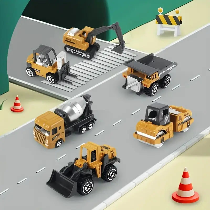 Set de 6 vehículos de construcción para niños