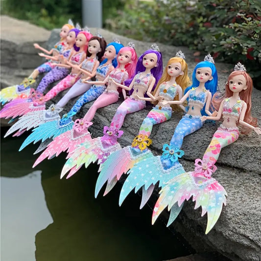 Muñeca Sirena con Cola Brillante y Corona – 45 cm de Magia