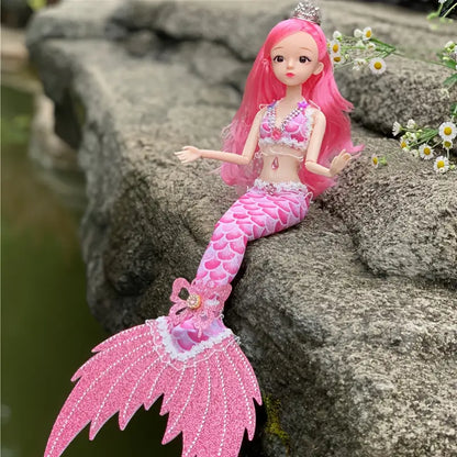 Muñeca Sirena con Cola Brillante y Corona – 45 cm de Magia