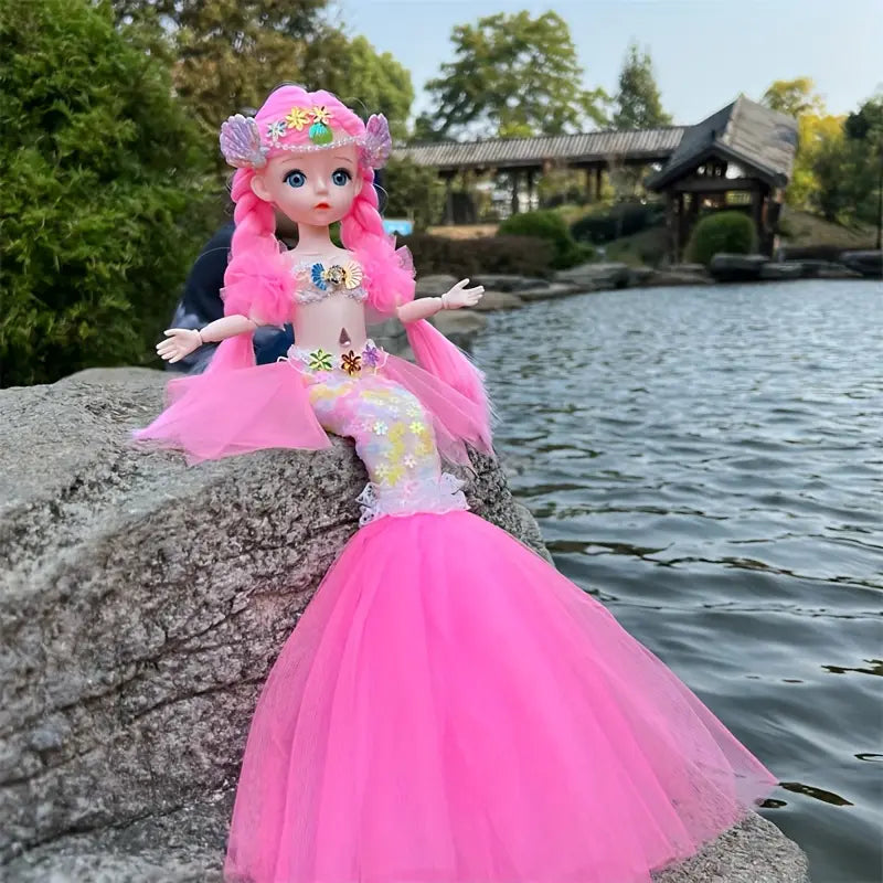 Muñeca Sirena con Cola Brillante y Corona – 45 cm de Magia