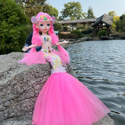Muñeca Sirena con Cola Brillante y Corona – 45 cm de Magia