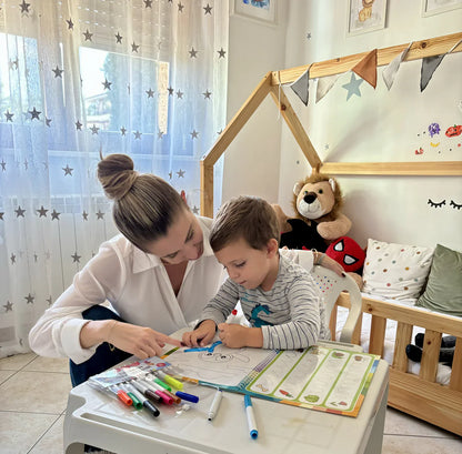 Libro de ejercicios Montessori para trazar líneas, números y patrones