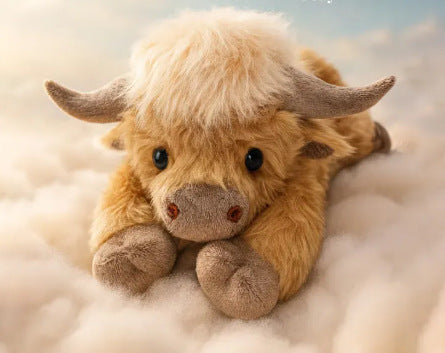 Highland Cow Plushy – Peluche con Calor y Peso Equilibrado para Relajación